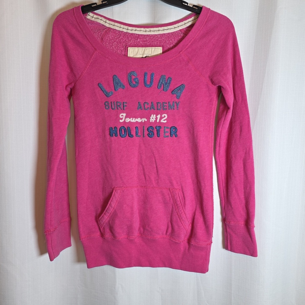 Hollister Laguna Surf Academy Crewneck Y2k Sweatshirt Embroidered Logo Size S